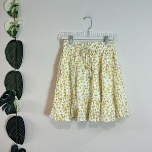 NWT Princess Polly Floral Mini‎ Skirt Size 8 Yellow A Line Tiered Zelly